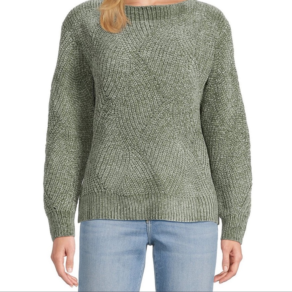 Pink Rose Olive Knit Sweater